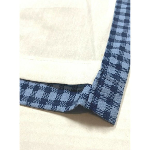 Vintage 1990s Custom Made Gingham Valance Curtain Short Kitchen Bathroom Blue - Picture 4 of 5
